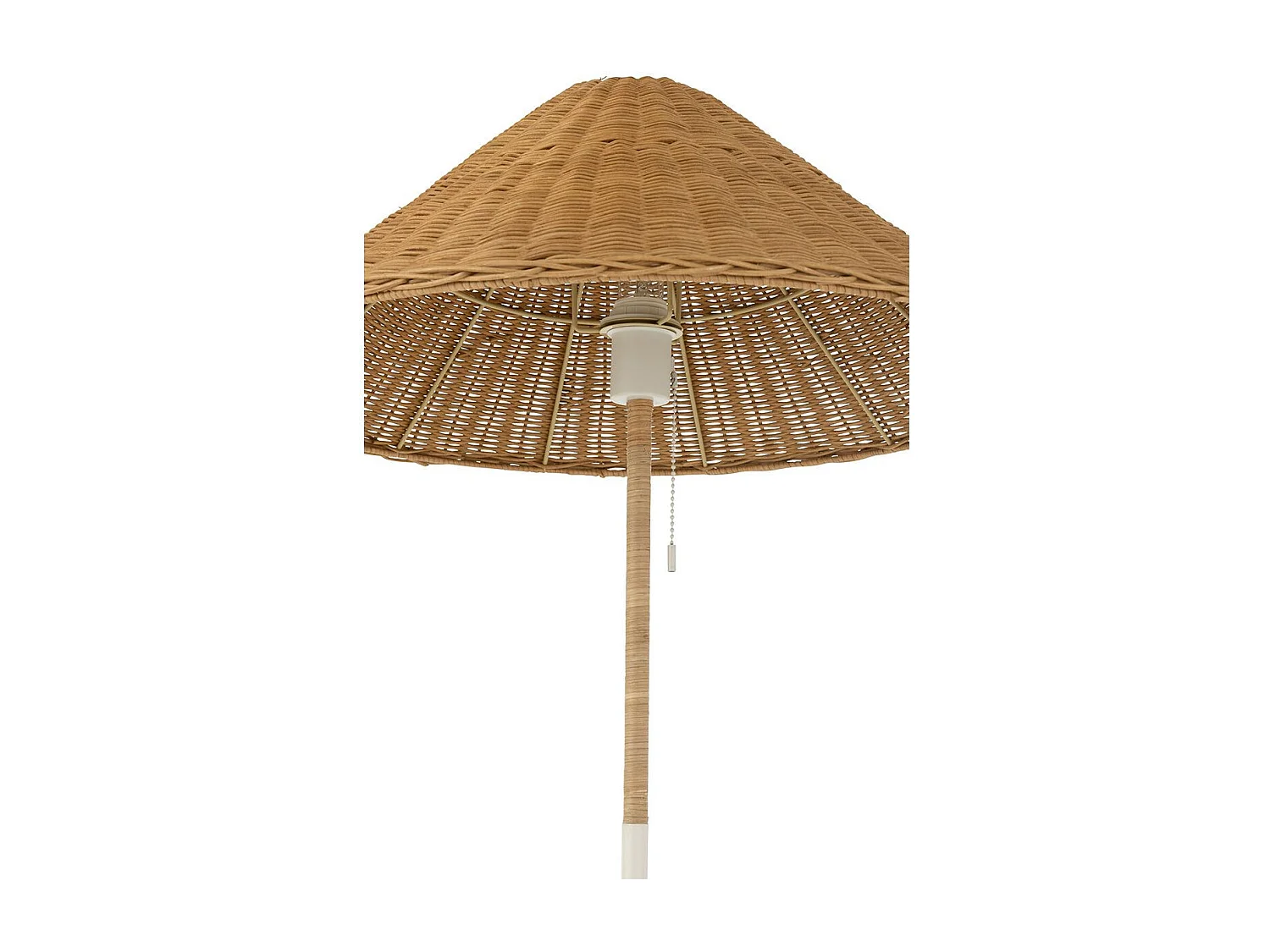 Lampadaire en Rotin "Preston" 154cm Naturel & Blanc