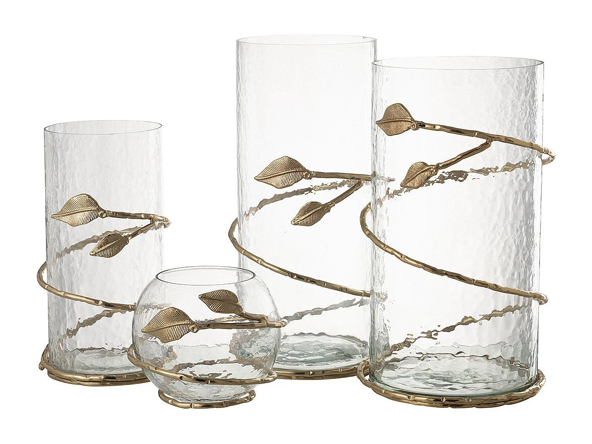 Photophore en Verre Feuille "Ofelia" 13cm Transparent