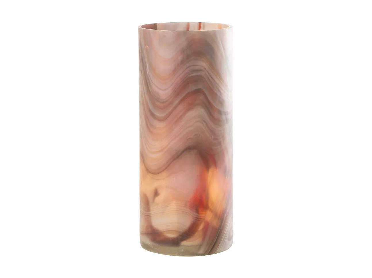 Photophore Imprimé en Verre "Arti" 35cm Marron