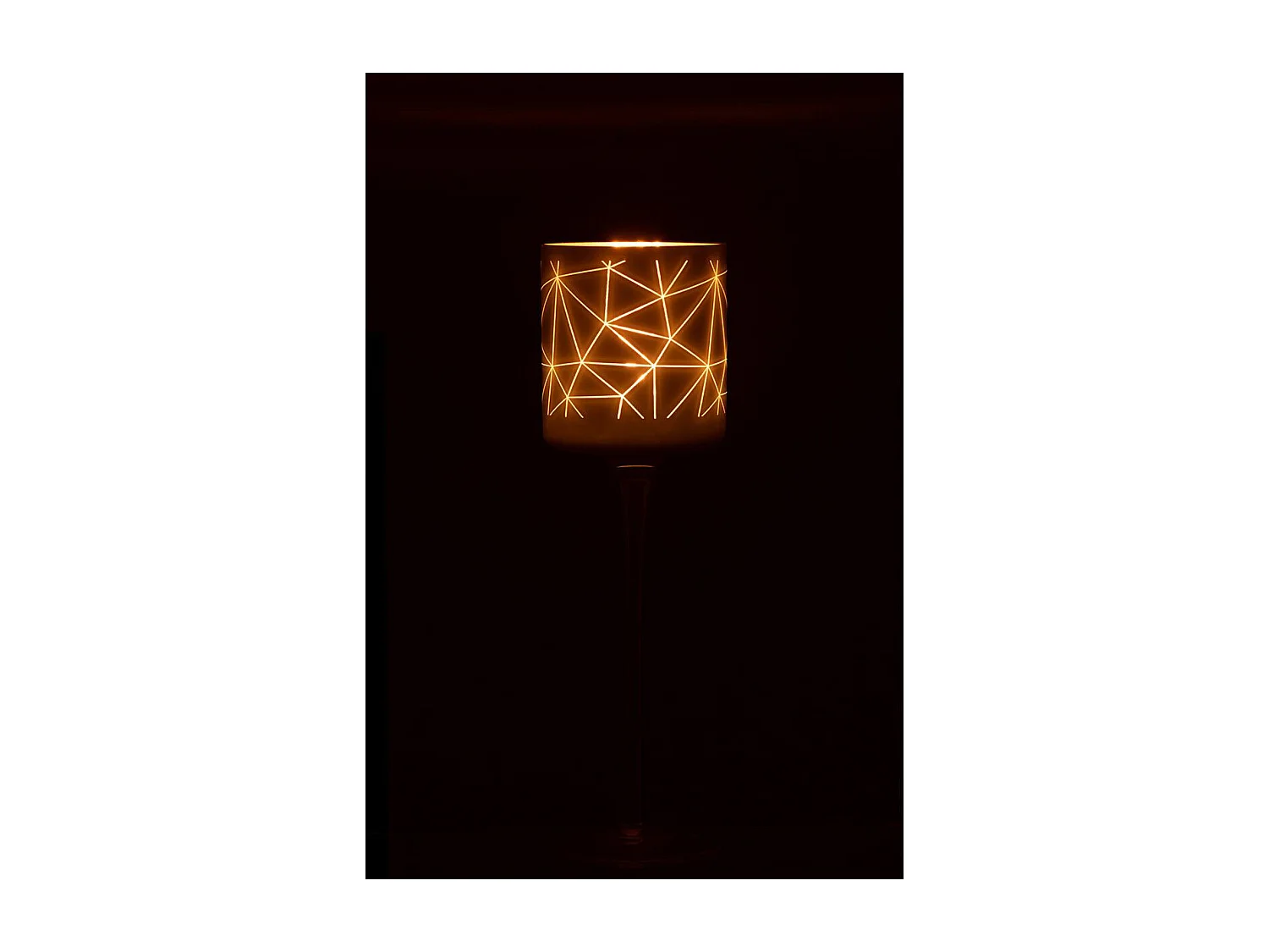 Photophore sur Pied "Milano" 30cm Blanc & Or