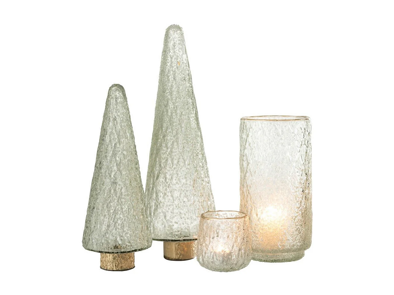 Photophore en Verre Design "Ema" 25cm Transparent