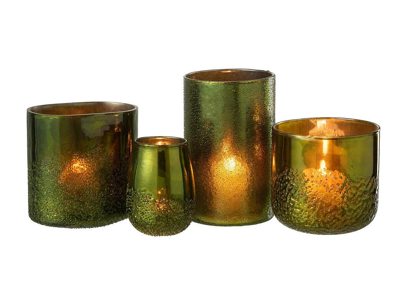 Photophore Miroir en Verre "Anton" 12cm Vert