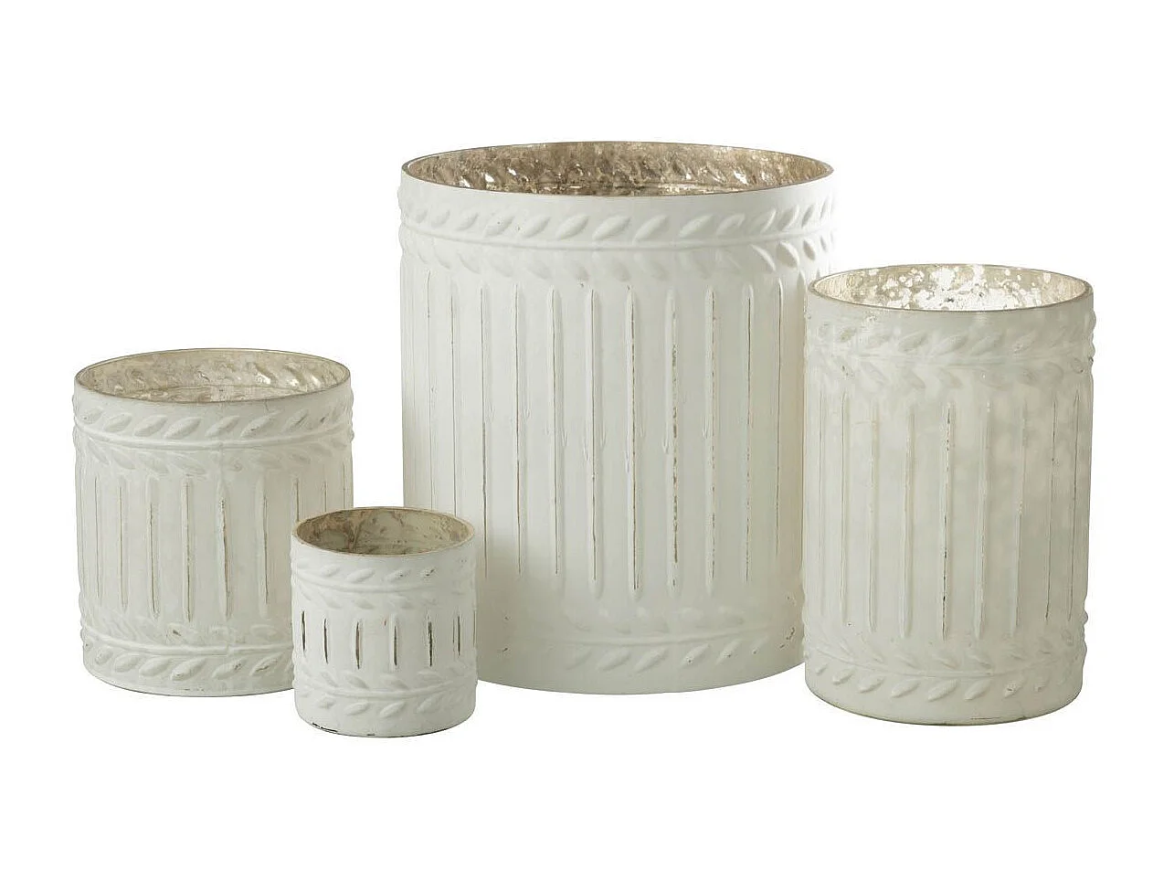 Photophore Déco en Verre "Ezy" 18cm Blanc