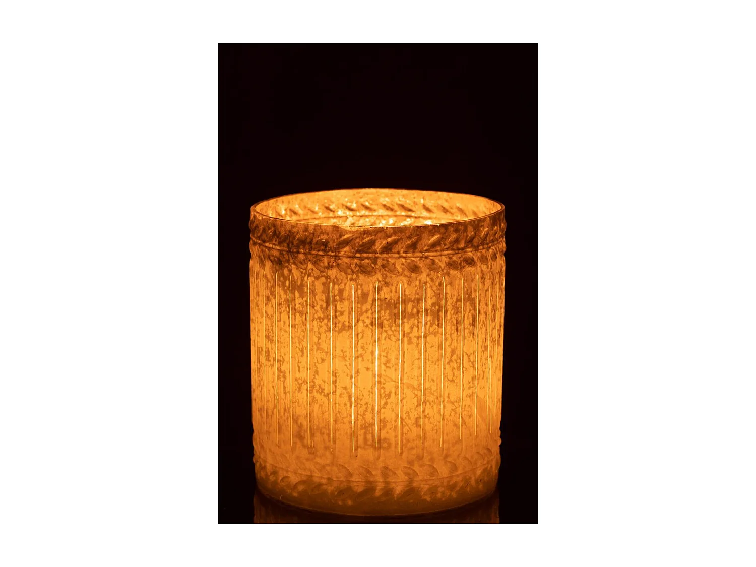 Photophore Déco en Verre "Ezy" 23cm Blanc