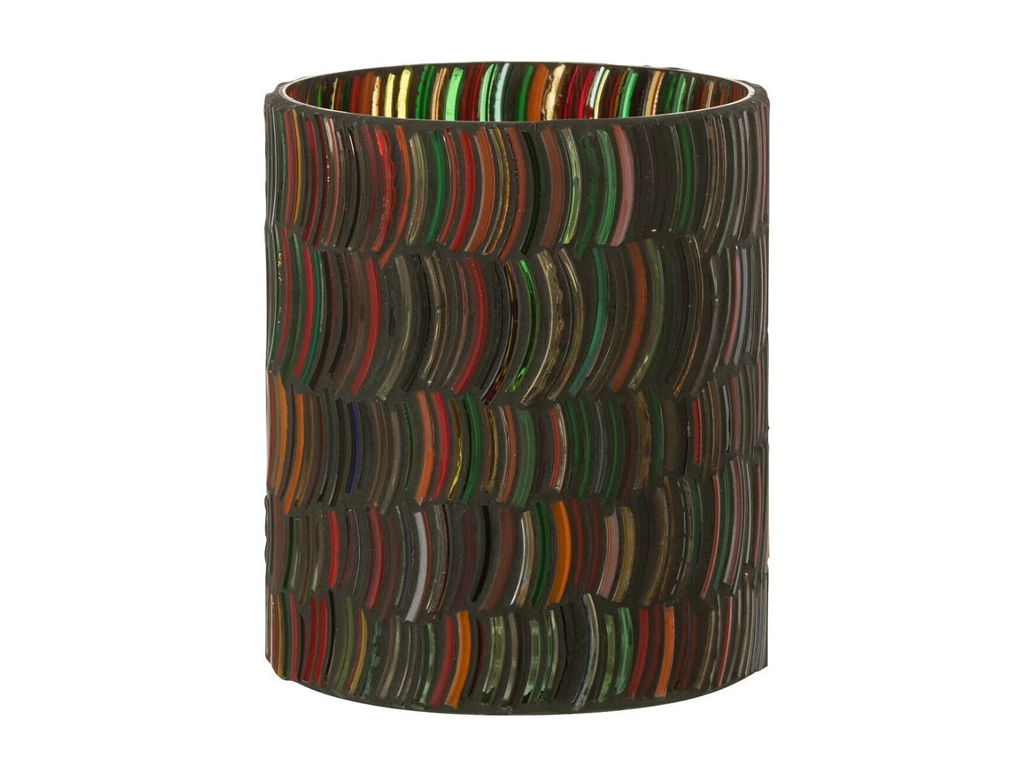 Photophore Design "Mosaic Courbe" 12cm Multicolore