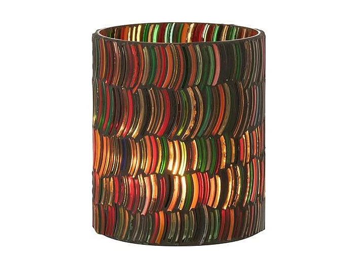 Photophore Design "Mosaic Courbe" 12cm Multicolore