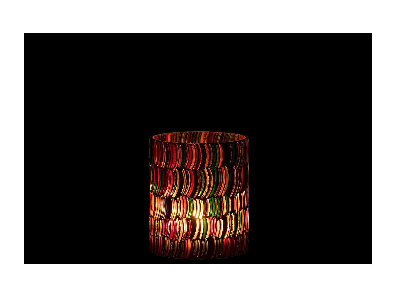 Photophore Design "Mosaic Courbe" 12cm Multicolore