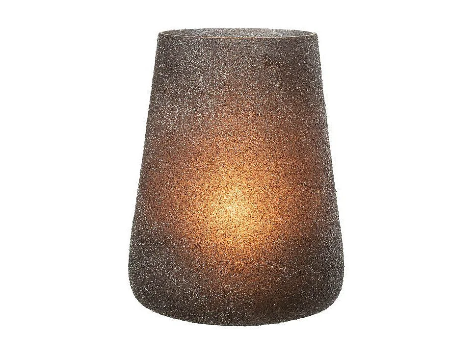 Photophore à Paillettes en Verre "Lorie" 23cm Mauve