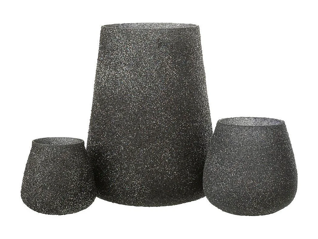 Photophore à Paillettes en Verre "Lorie" 23cm Mauve