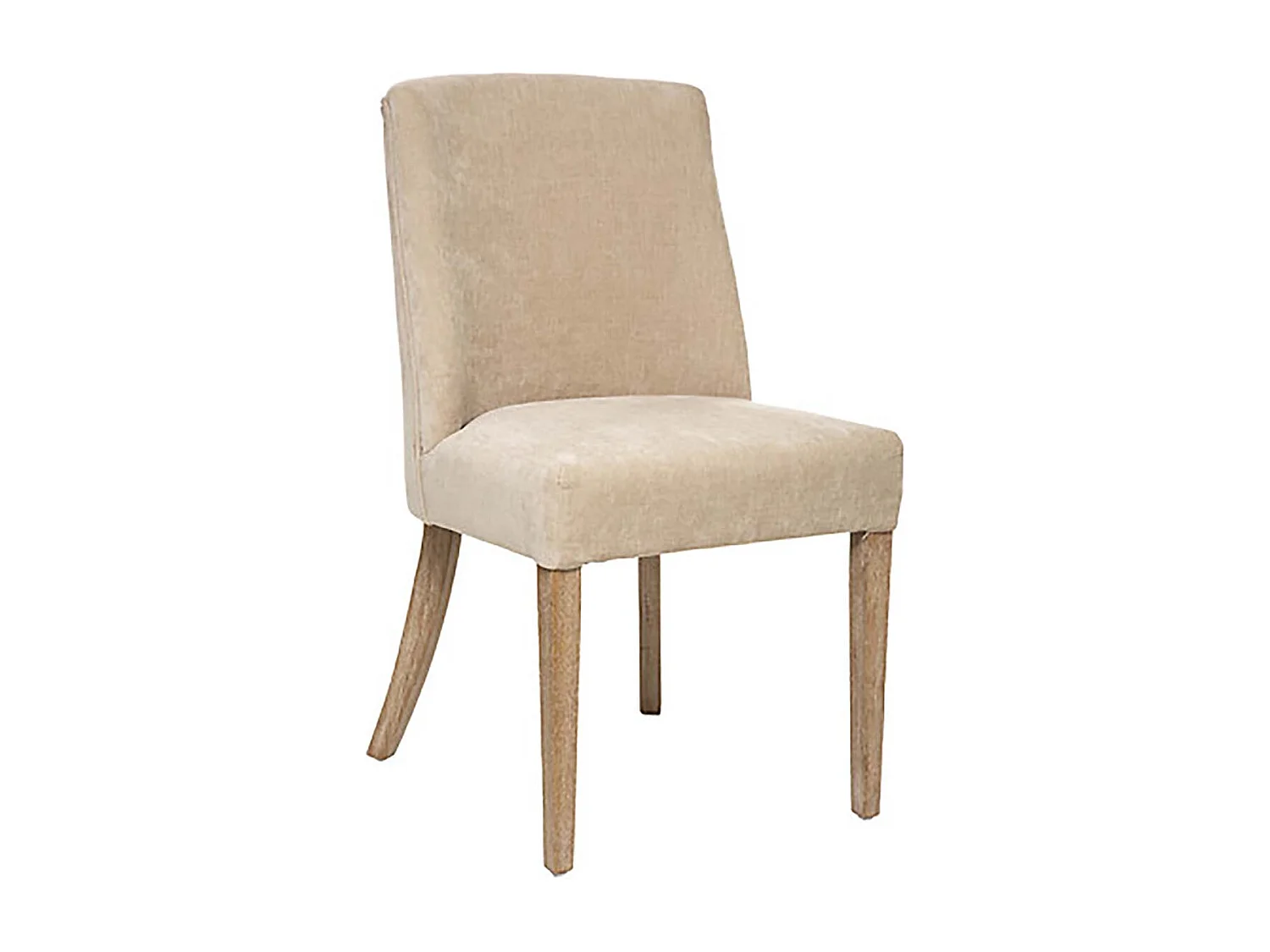 Lot de 2 chaises de salle à manger en tissu chenille avec des pieds en bois, coloris beige - Longueur 50 x Profondeur 58 x Hauteur 88 cm