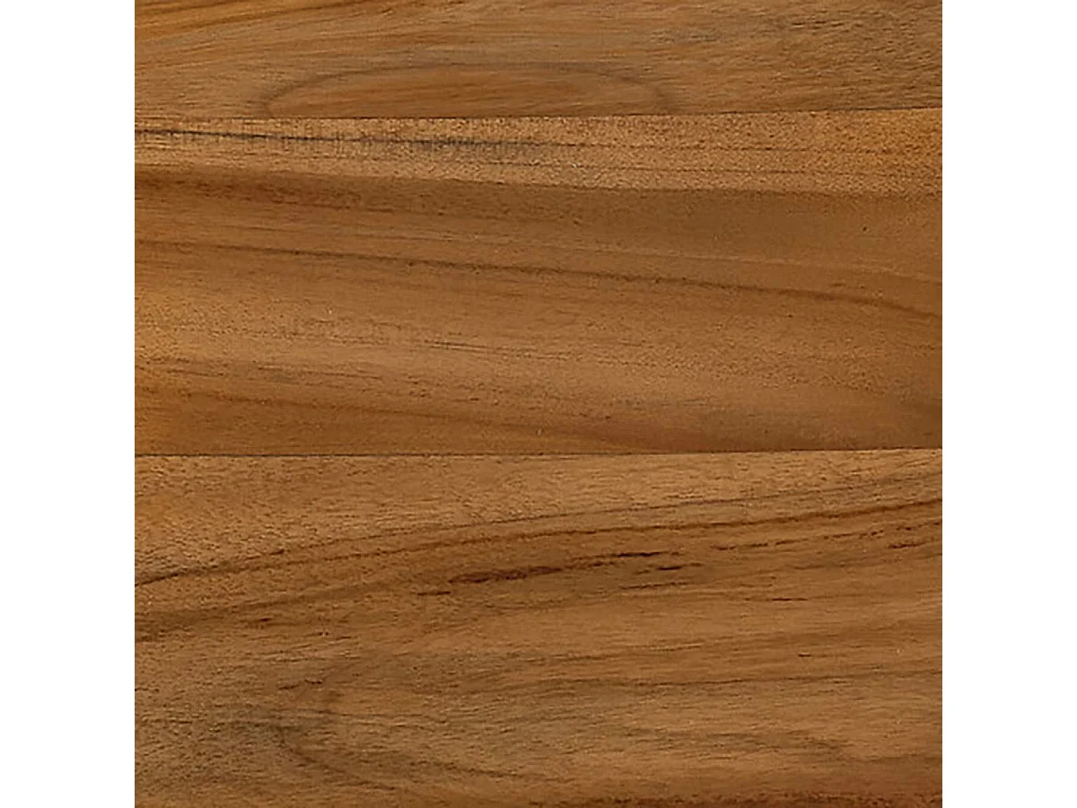 Lot de 2 chaises style fauteuil en teck naturel, coloris marron - Longueur 57 x Profondeur 61 x Hauteur 77 cm