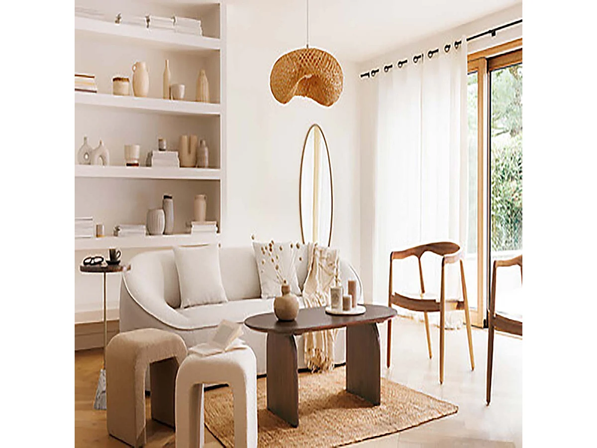 Lot de 2 chaises style fauteuil en teck naturel, coloris marron - Longueur 57 x Profondeur 61 x Hauteur 77 cm