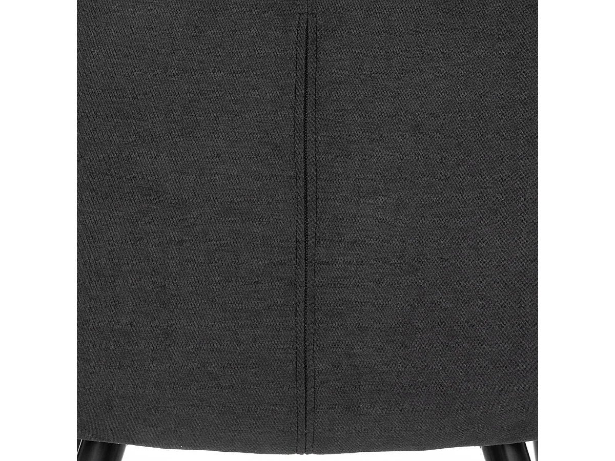 Lot de 2 chaises matelassées style fauteuil de salle à manger en velours noir avec des pieds en métal - Longueur 61,5 x Profondeur 57 x Hauteur 83 cm