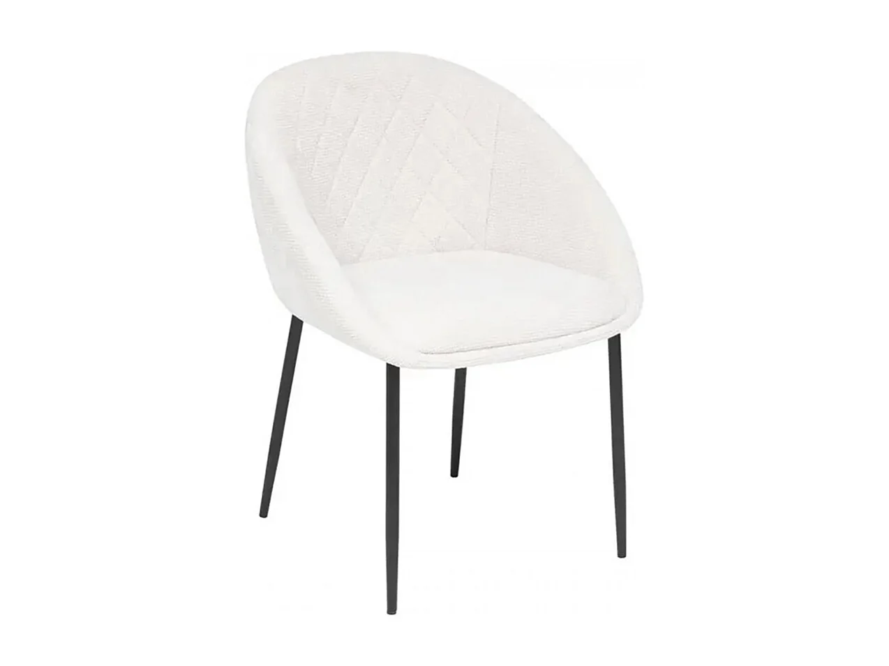 Lot de 2 chaises de salle à manger en tissu chenille avec des pieds en métal, coloris beige - Longueur 60 x Profondeur 57 x Hauteur 81 cm