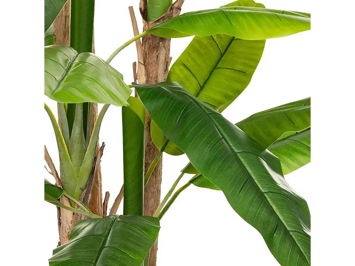 Plante artificielle arbre bananier 4 troncs avec pot  - Longueur 140 x Profondeur 140 x Hauteur 285 cm