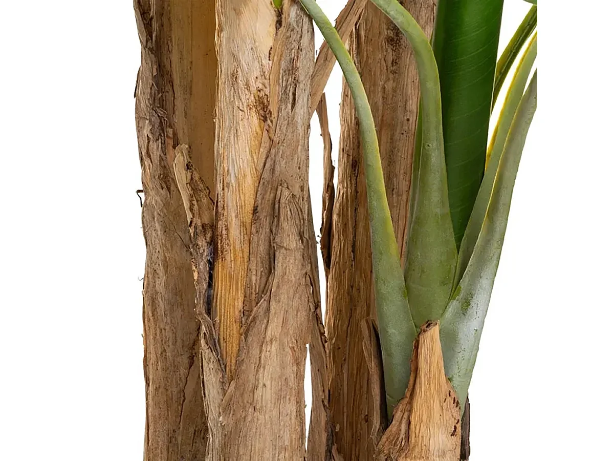 Plante artificielle arbre bananier 4 troncs avec pot  - Longueur 140 x Profondeur 140 x Hauteur 285 cm