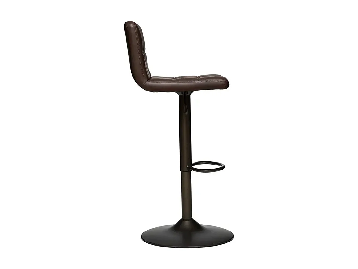 Lot de 2 Chaises de bar hautes ajustables en cuir, coloris marron - Longueur 45 x Profondeur 52 x Hauteur 104 cm