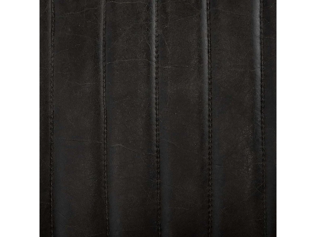 Lot de 2 chaises de bar en cuir de buffle avec pieds en métal, coloris noir - Longueur 45 x Profondeur 53 x Hauteur 103 cm