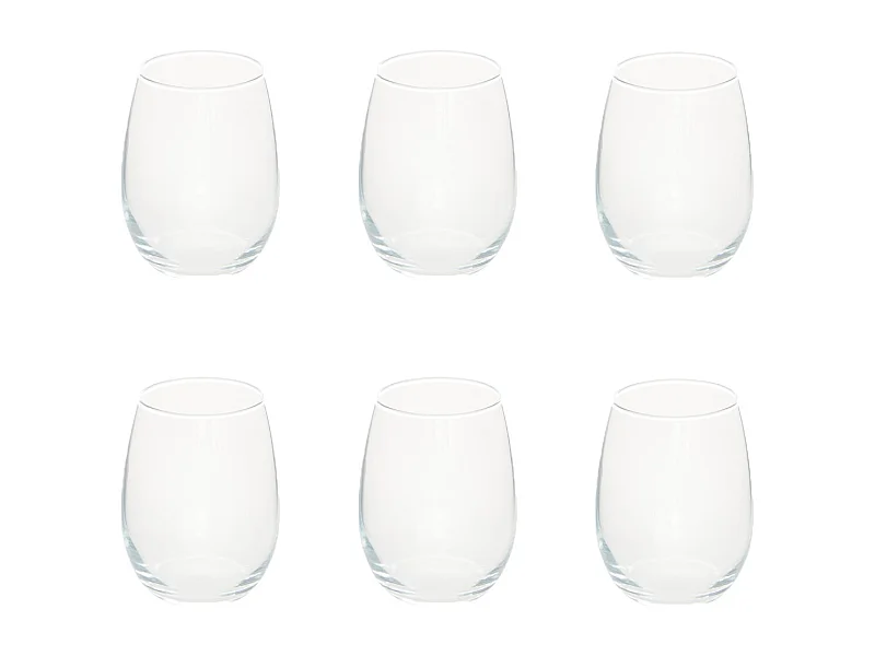 Lot de 6 Gobelets Bas en Verre "Niceau" 44cl Transparent