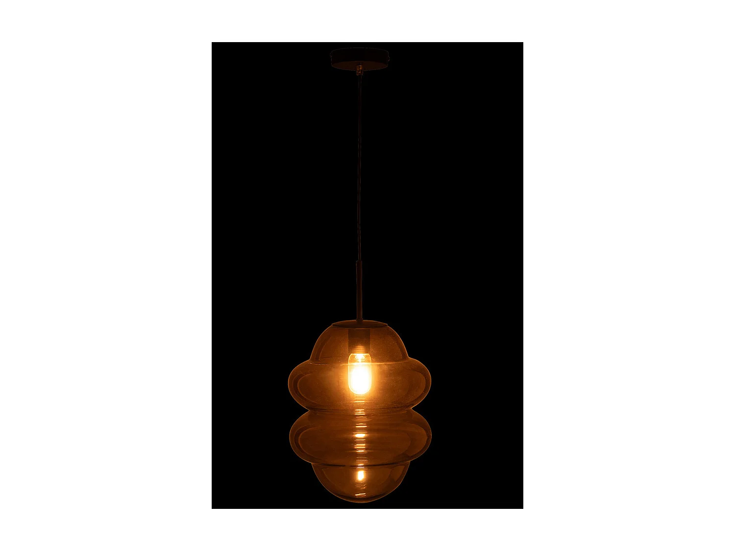 Lampe Suspension en Verre "Cuillere Miel" 160cm Gris