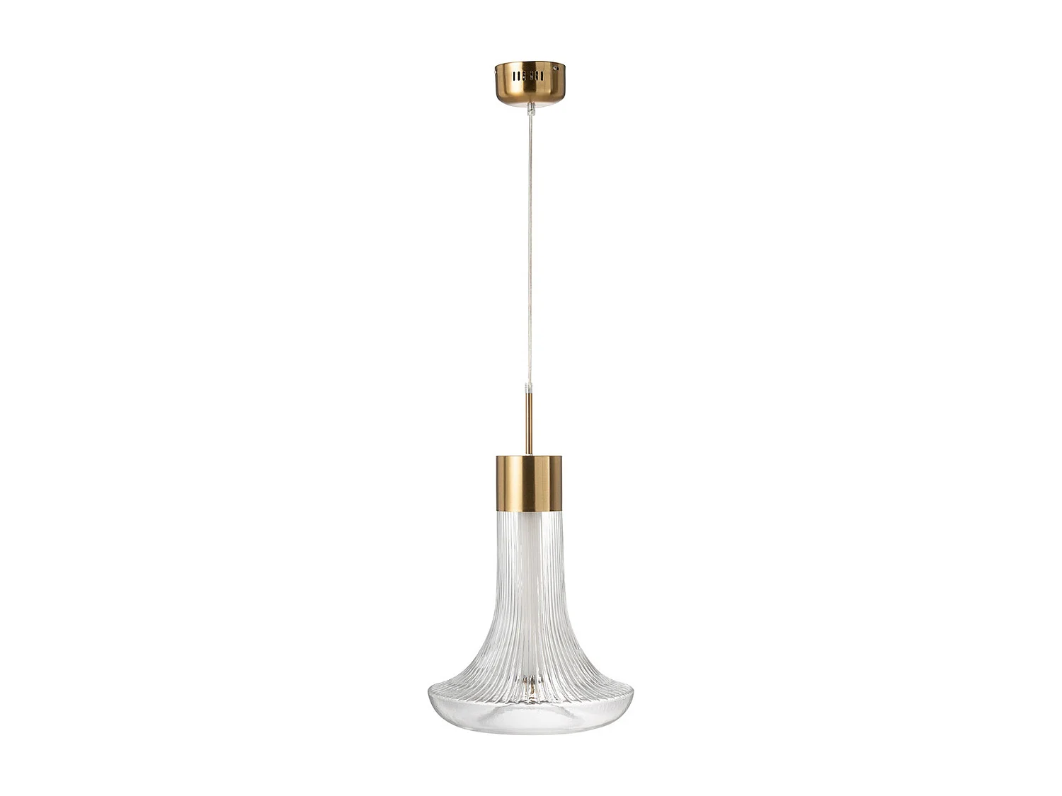 Lampe Suspension en Verre "Vito" 34cm Transparent & Or
