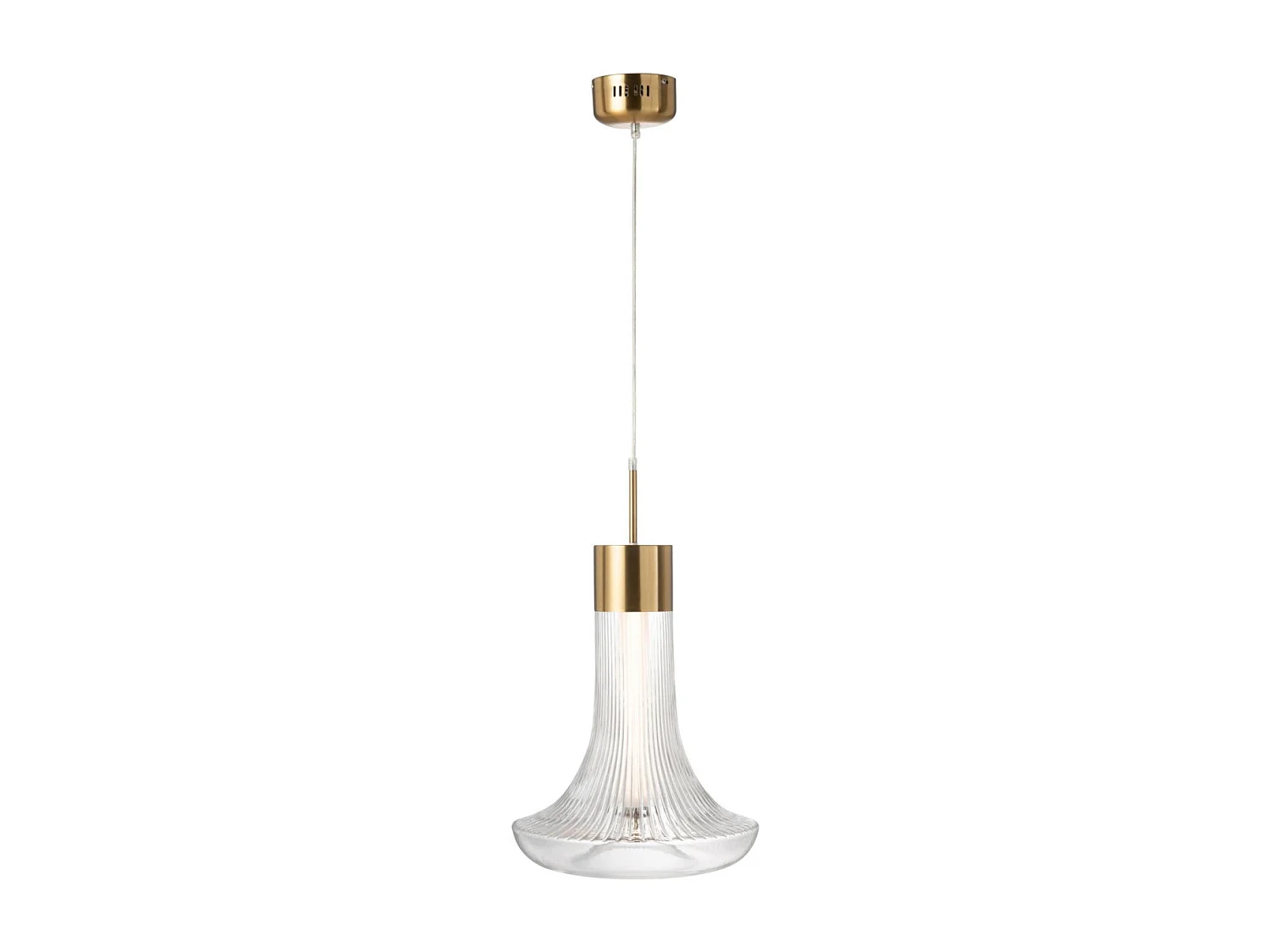 Lampe Suspension en Verre "Vito" 34cm Transparent & Or