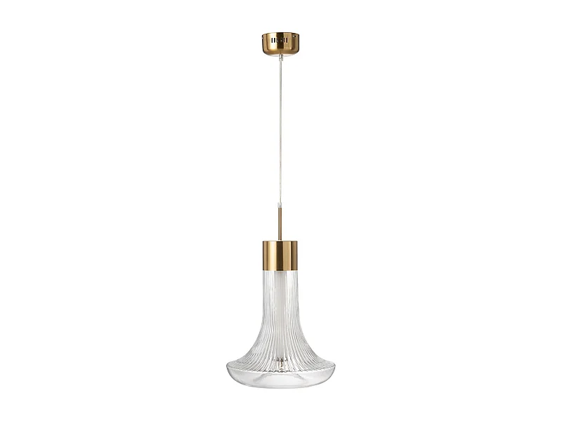 Lampe Suspension en Verre "Vito" 34cm Transparent & Or
