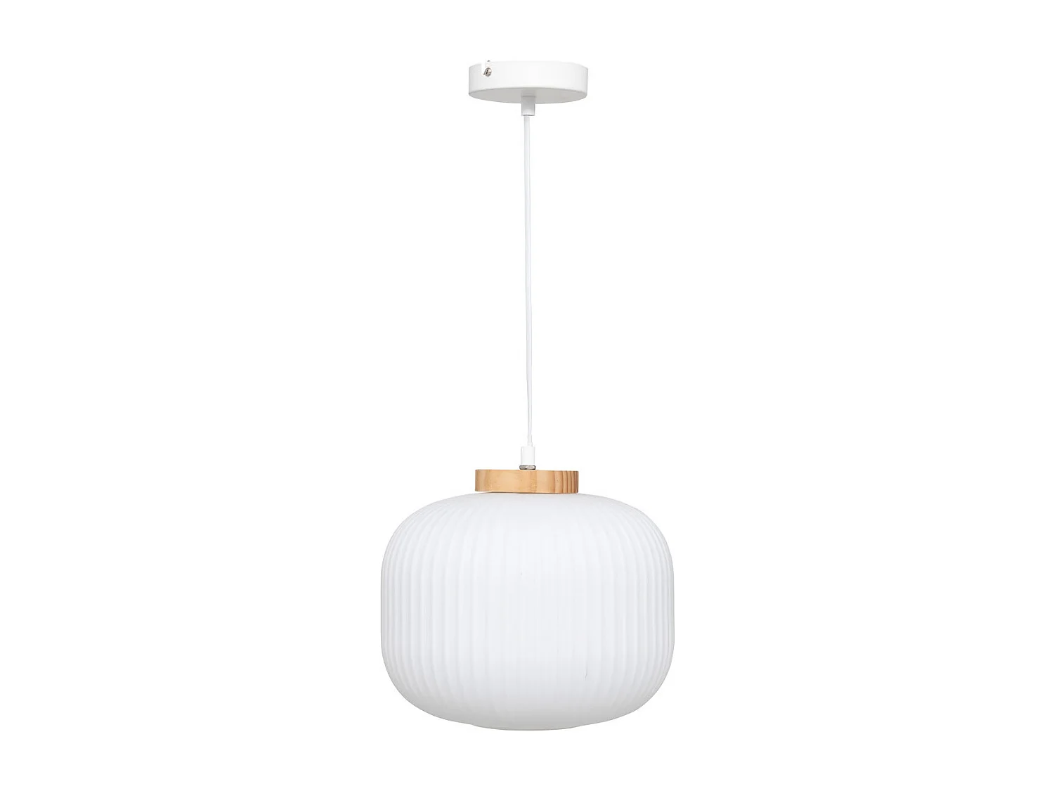 Lampe Suspension en Verre "Travis" 25cm Blanc