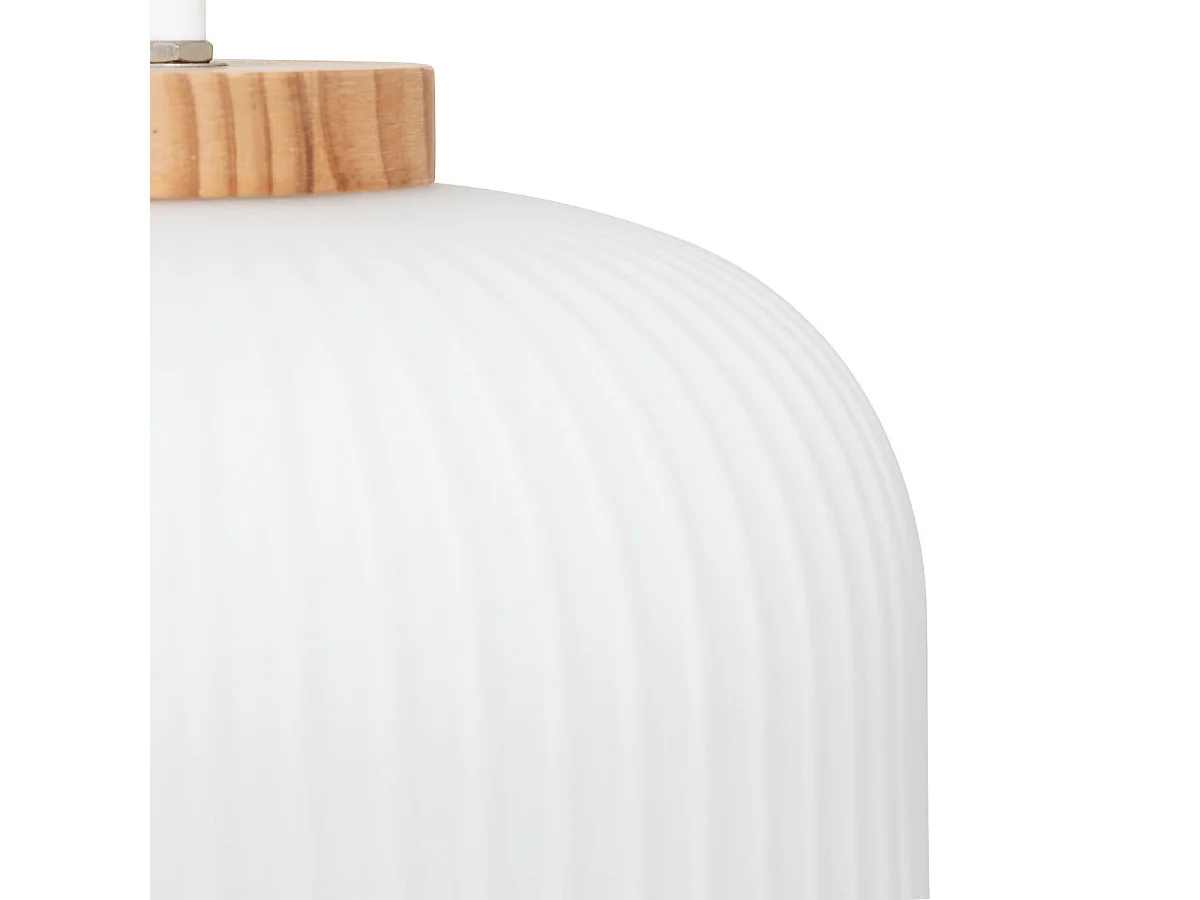 Lampe Suspension en Verre "Travis" 25cm Blanc