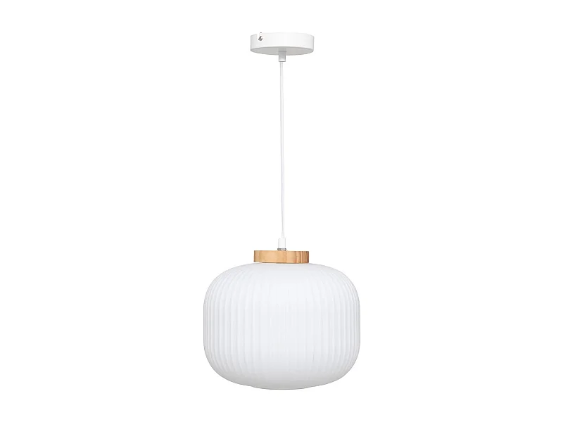 Lampe Suspension en Verre "Travis" 25cm Blanc