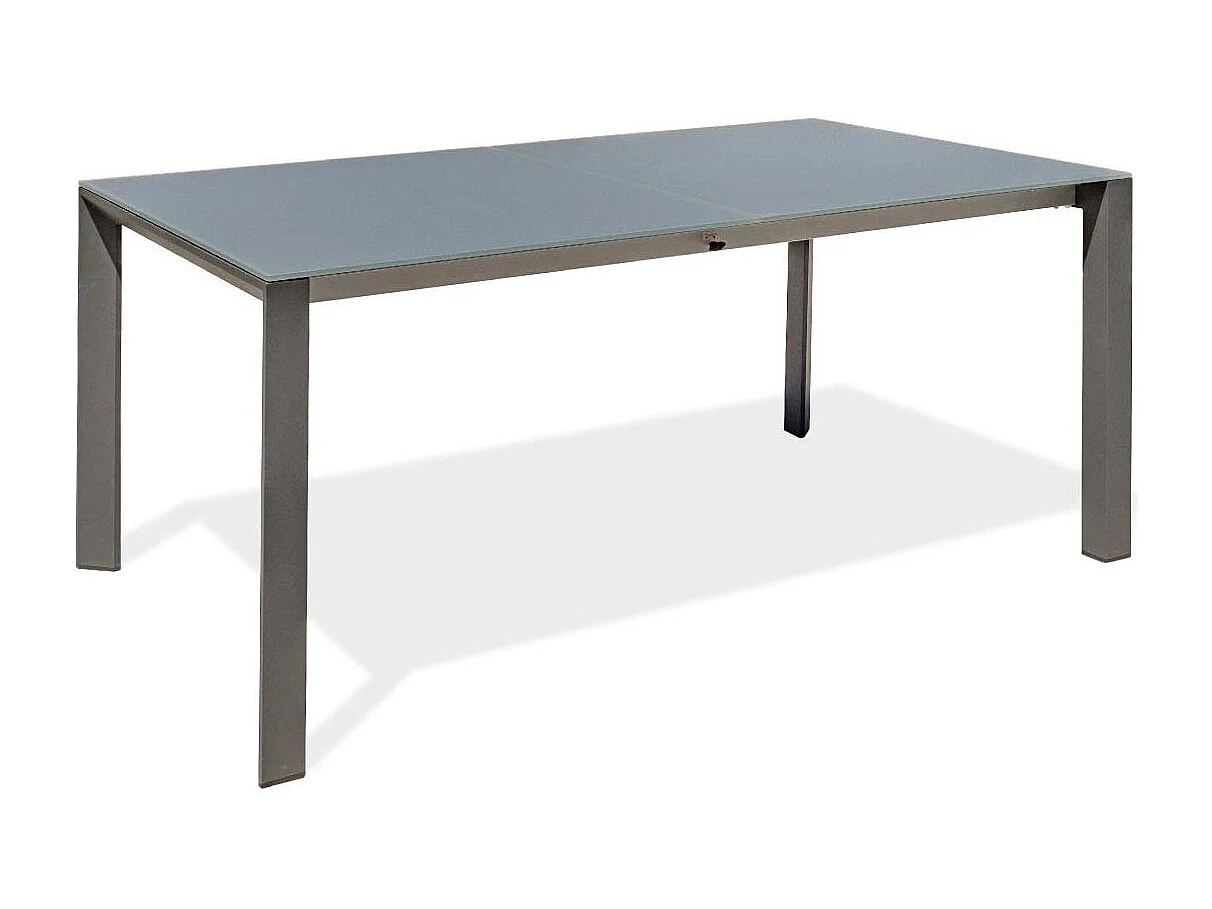 Table de Jardin en Verre "Honfleur" 180-250cm Gris Anthracite