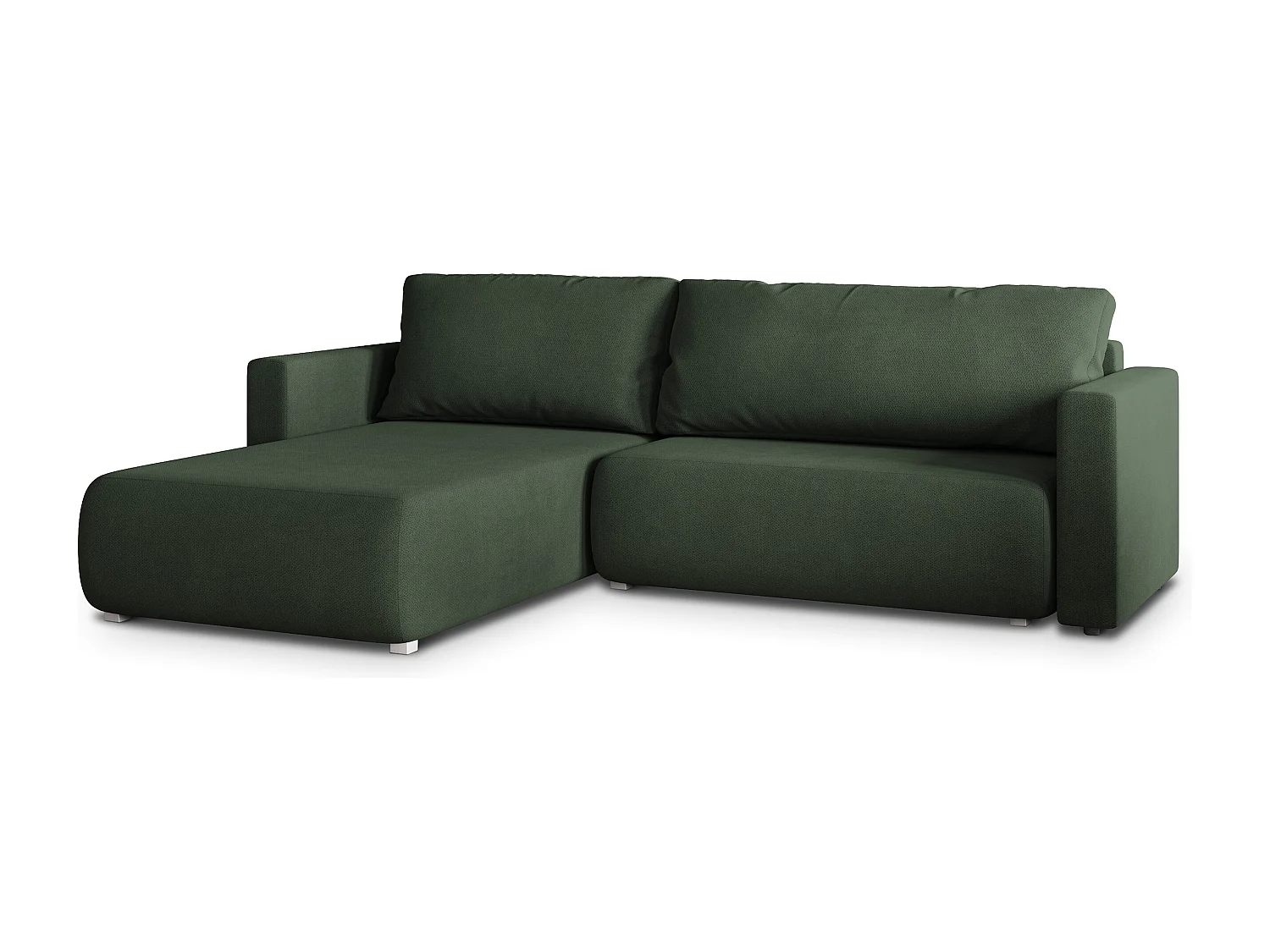 Hoekbank TURIN van fluweel met slaapfunctie Grün
