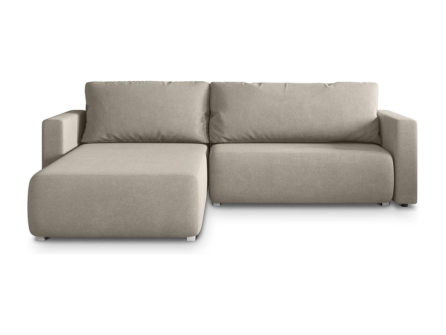 Hoekbank TURIN van fluweel met slaapfunctie Beige