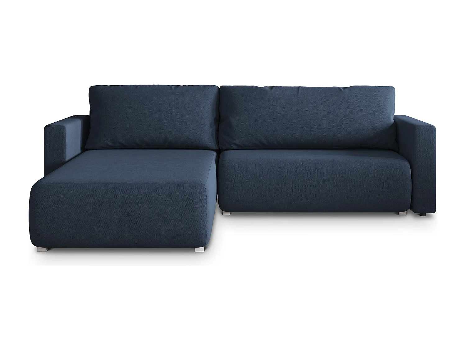 Hoekbank TURIN van fluweel met slaapfunctie Blau