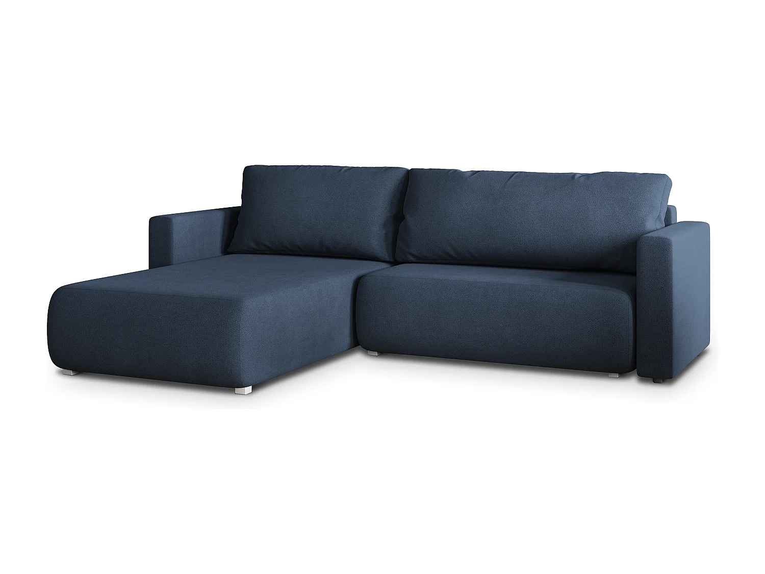 Hoekbank TURIN van fluweel met slaapfunctie Blau