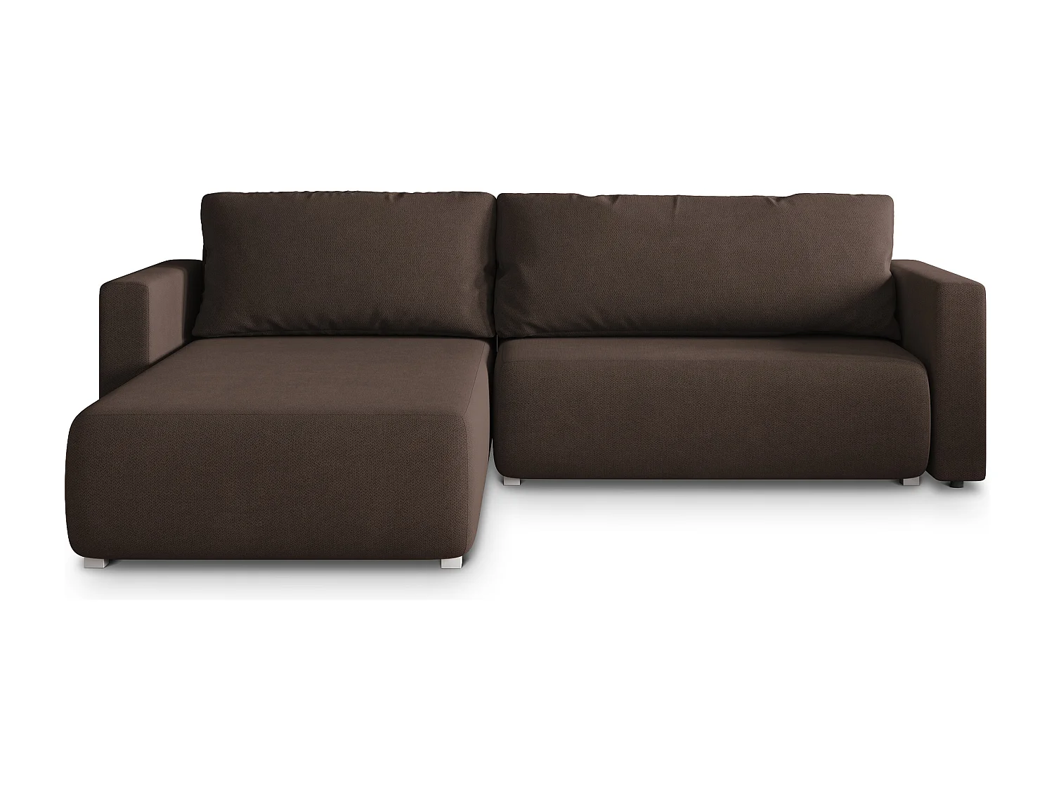 Hoekbank TURIN van fluweel met slaapfunctie Braun