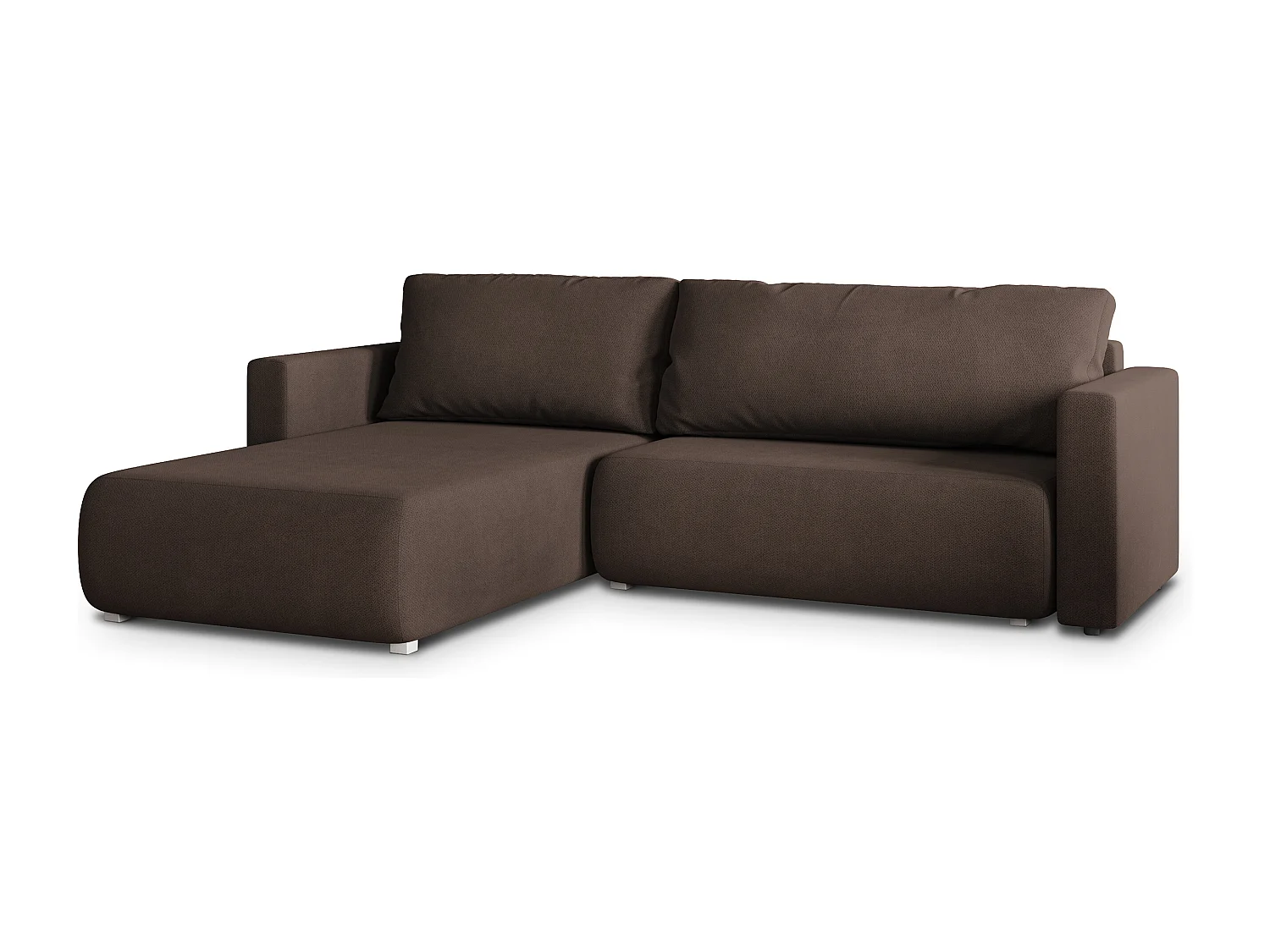 Hoekbank TURIN van fluweel met slaapfunctie Braun