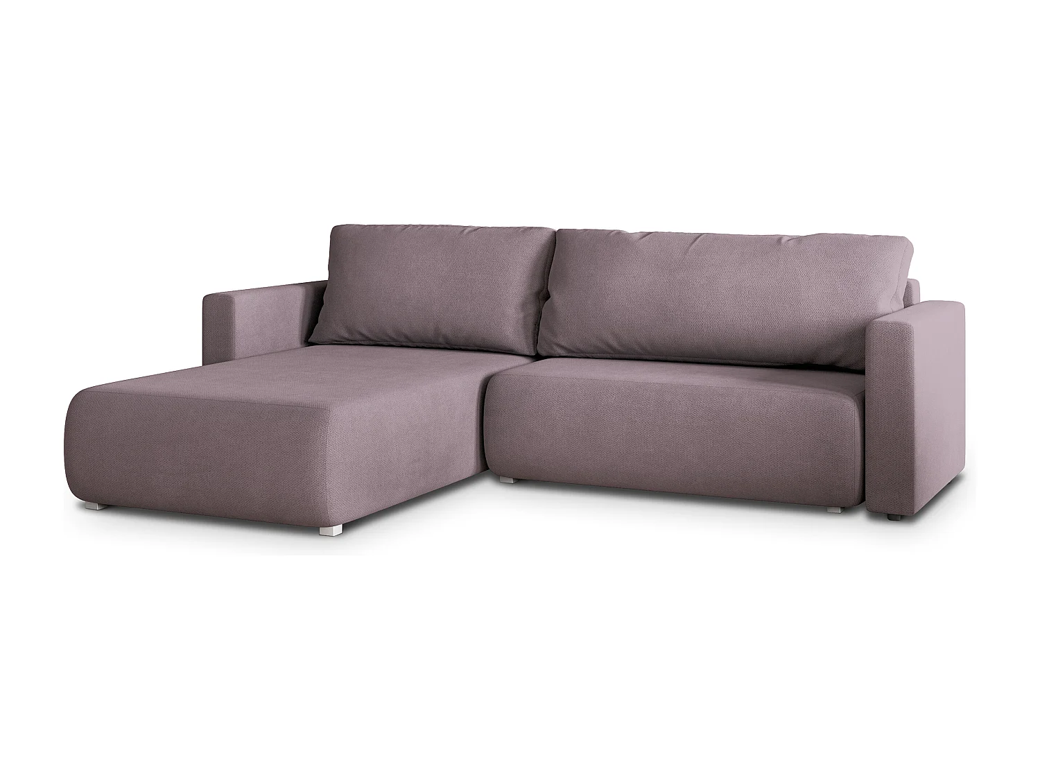 Canapé D'angle TURIN SR - Rosa, tissu tressé, Avec Fonction De Couchage