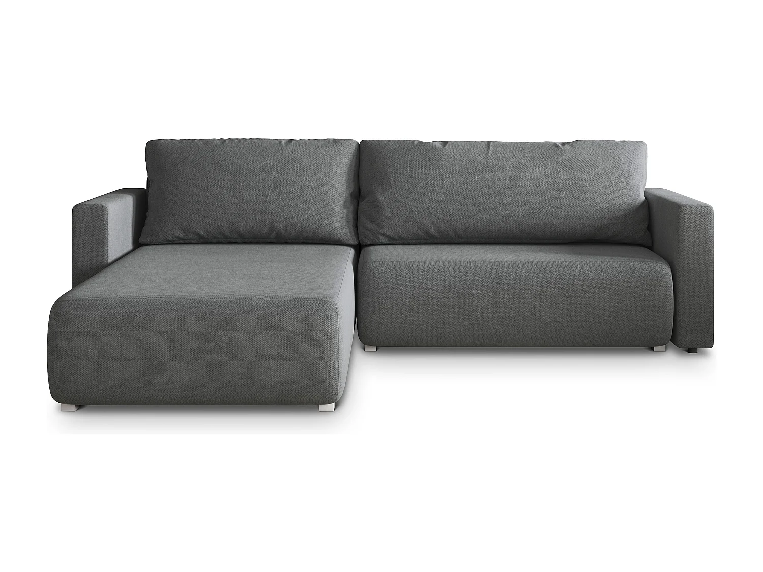 Hoekbank TURIN van fluweel met slaapfunctie Grau
