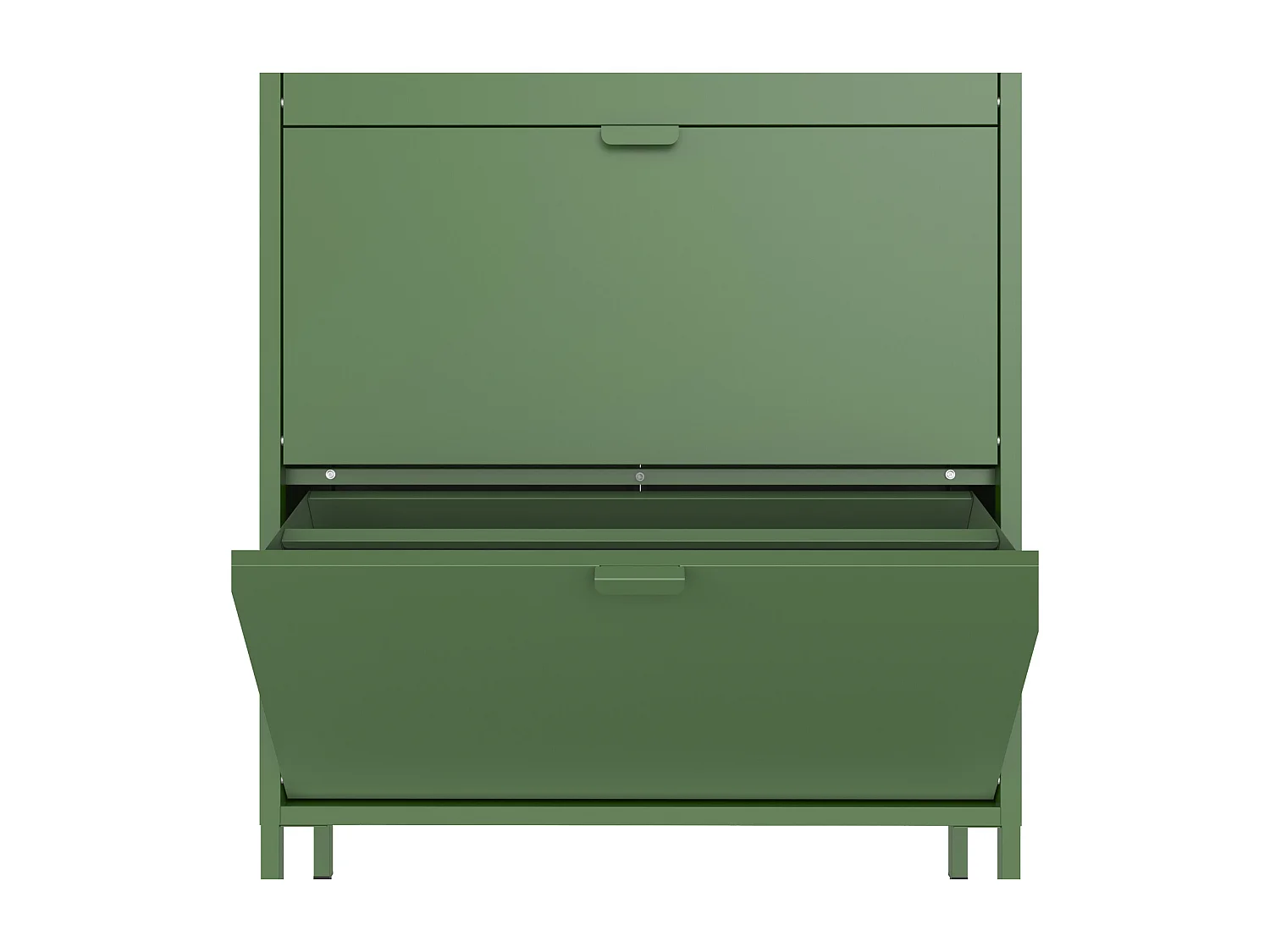 Meuble à chauure 3 porte en métal vert kaki MARION