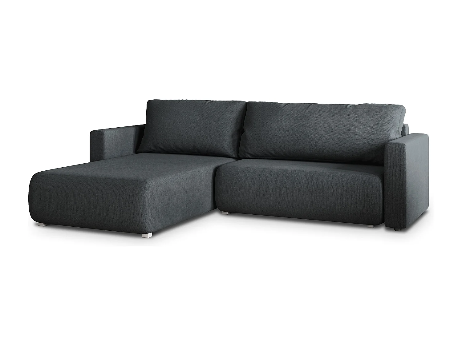 Hoekbank TURIN van fluweel met slaapfunctie Grau