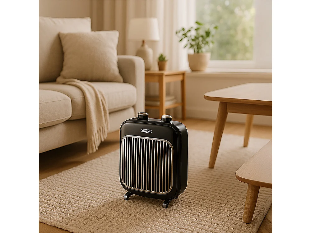 Scholtes SCSV500N heteluchtkachel 2000W zwart, IP21, 3 standen, instelbare thermostaat, draagbaar