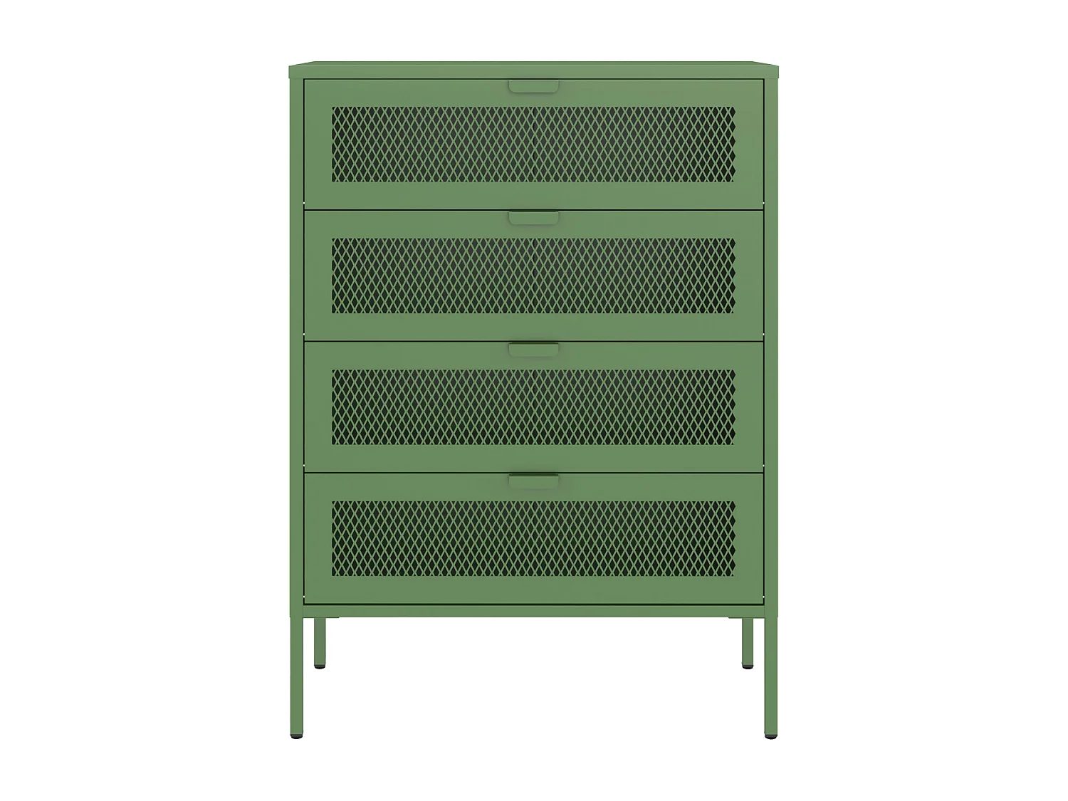 Meuble à chauure 4 porte en métal vert kaki EMMA