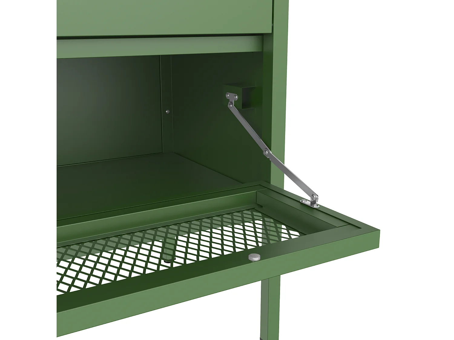 Meuble à chauure 4 porte en métal vert kaki EMMA