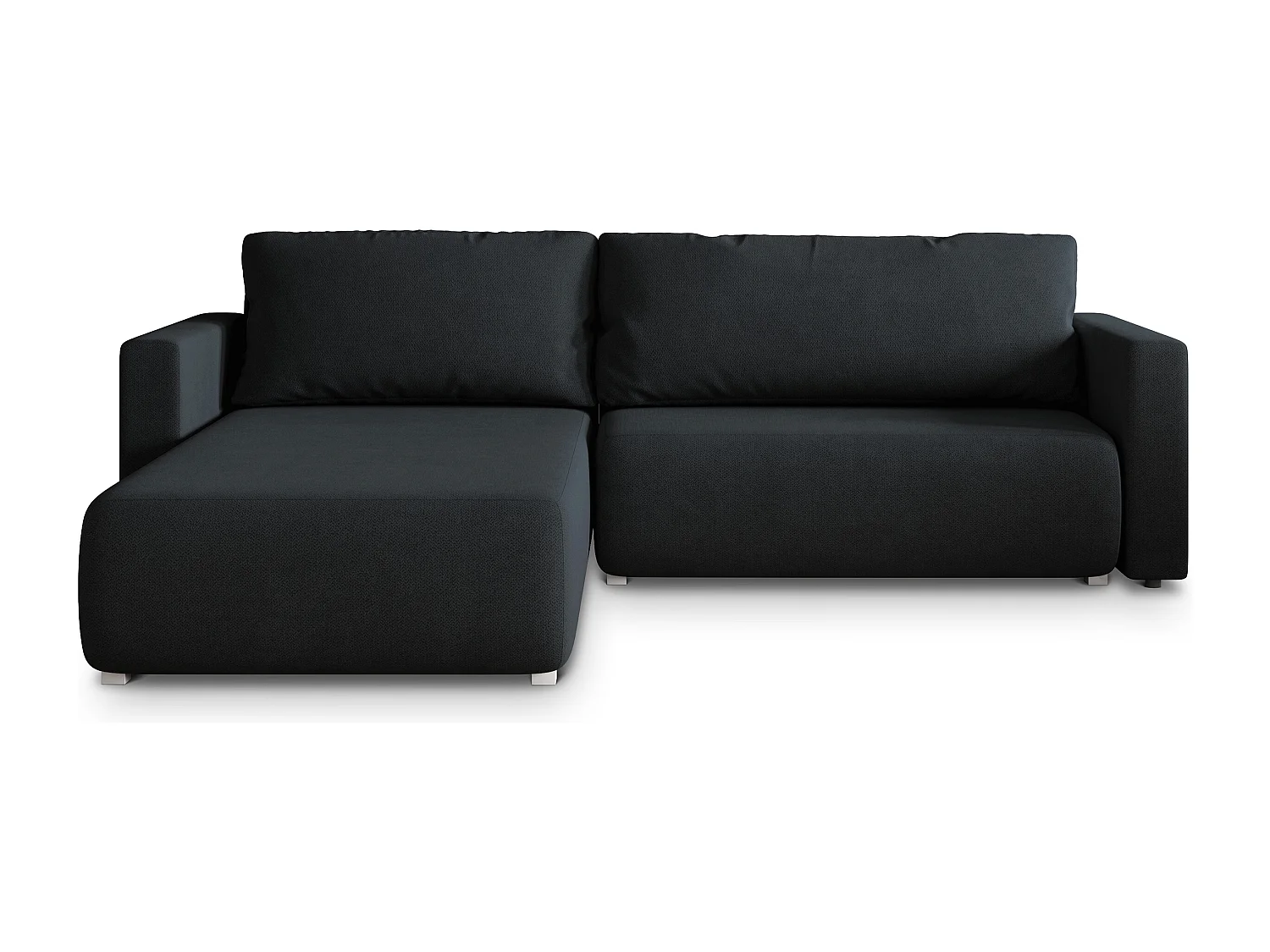 Hoekbank TURIN van fluweel met slaapfunctie Schwarz