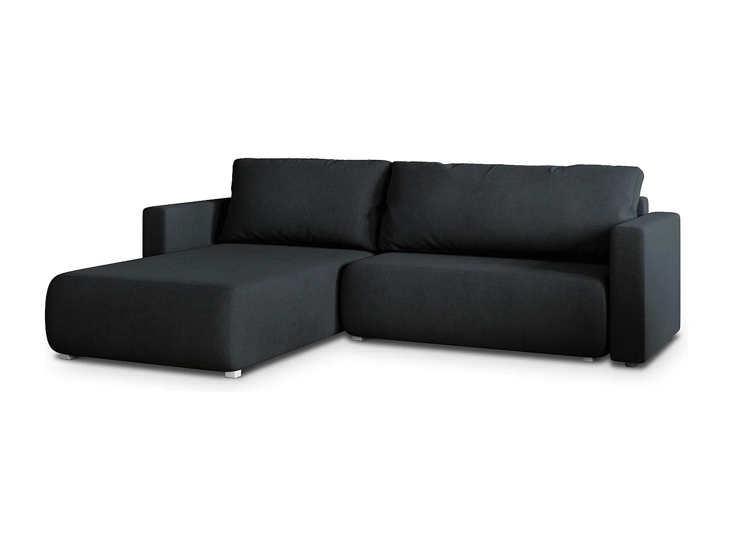 Hoekbank TURIN van fluweel met slaapfunctie Schwarz