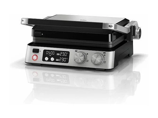 Grill multifonctions - BRAUN - Multi Grill 7 - 2000 W - 3 positions de chauffe - Noir/Acier