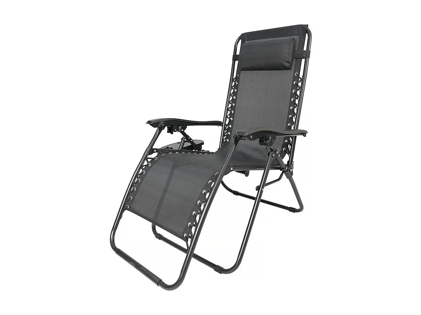 Fauteuil de jardin relax zéro gravité avec coussin matelassé "Sintra" - Noir