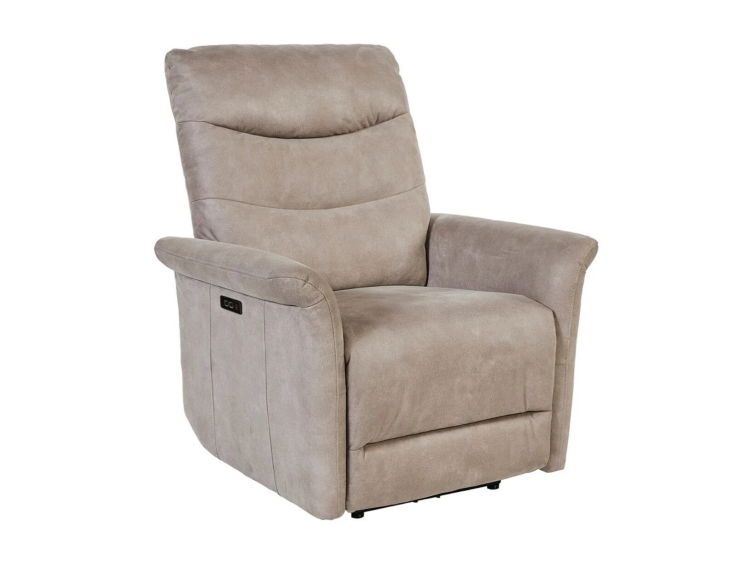 Fauteuil relax électrique tissu microfibre taupe - PYLOS