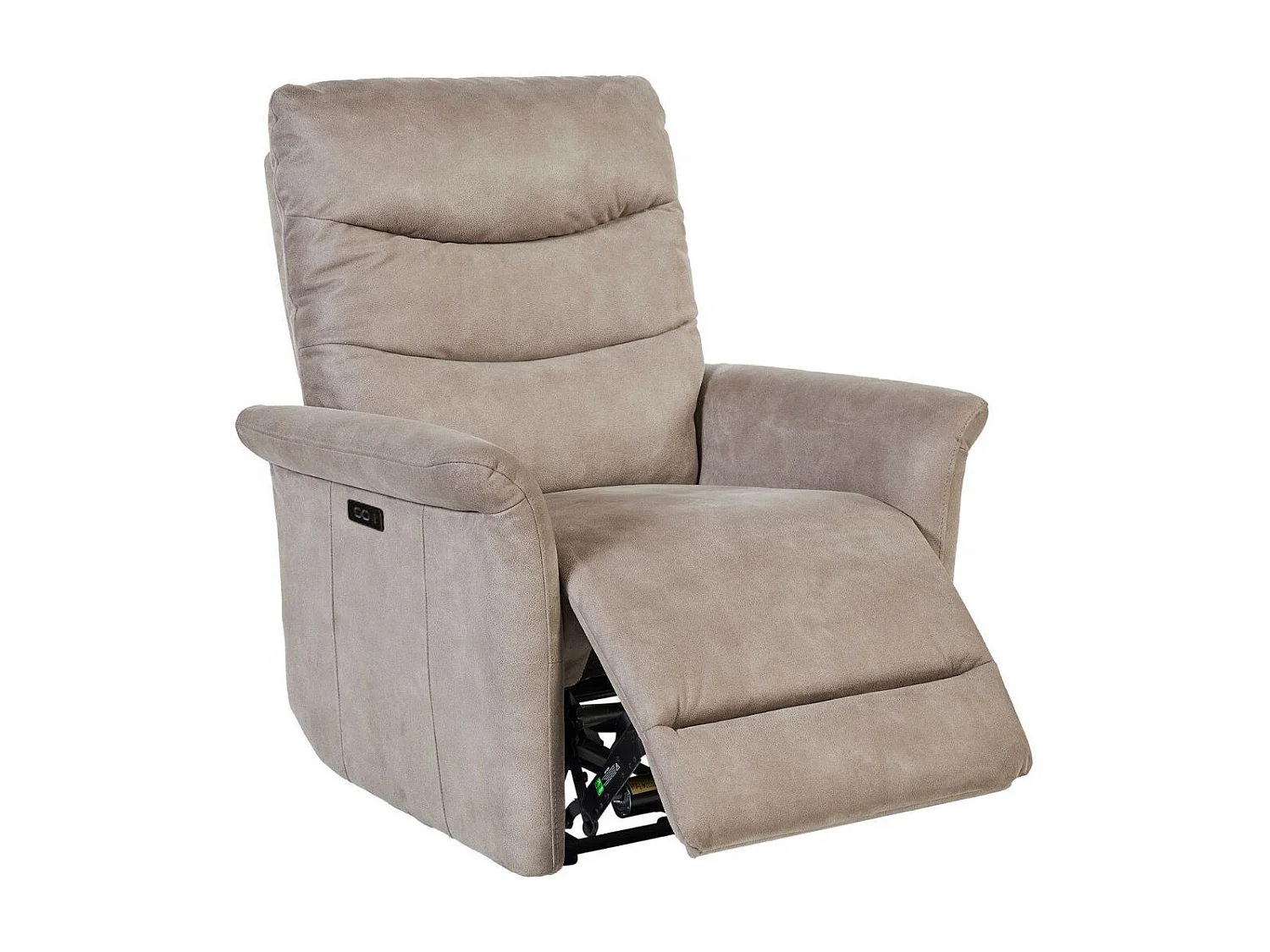 Fauteuil relax électrique tissu microfibre taupe - PYLOS